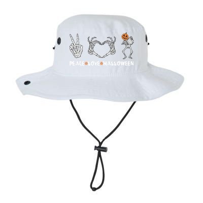 Peace Love Halloween Pumpkin Skeleton Playing Accordion Funny Gift Legacy Cool Fit Booney Bucket Hat