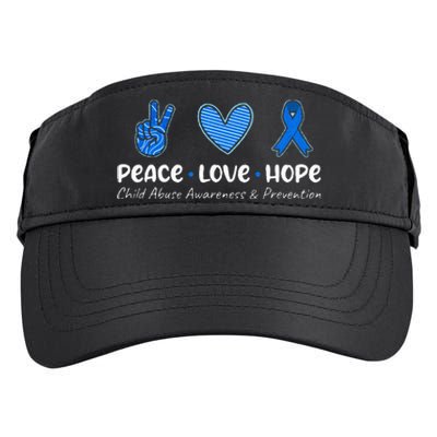 Peace Love Hope Child Abuse Awareness Blue Ribbon Adult Drive Performance Visor