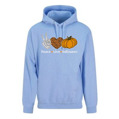 Peace Love Halloween Happy Halloween Pumpkin Leopard Heart Gift Unisex Surf Hoodie