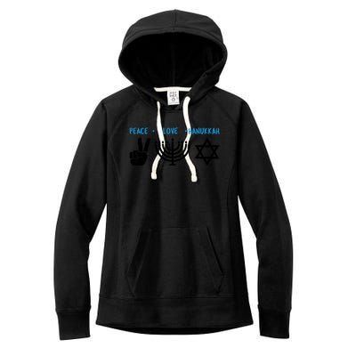 Peace Love Hanukkah Jewish Hanukkah Chanukah Women's Fleece Hoodie