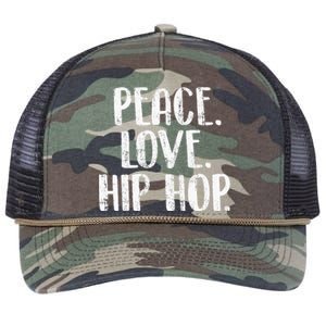 Peace Love Hip Hop HipHop Dancer Breakdance Breakdancing Retro Rope Trucker Hat Cap