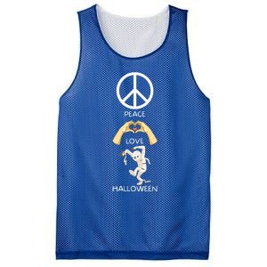 Peace Love Halloween Mummy Hand Heart Peace Sign Costume Gift Mesh Reversible Basketball Jersey Tank