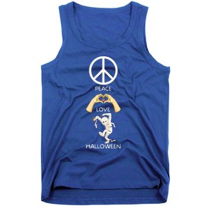 Peace Love Halloween Mummy Hand Heart Peace Sign Costume Gift Tank Top