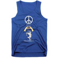 Peace Love Halloween Mummy Hand Heart Peace Sign Costume Gift Tank Top