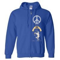 Peace Love Halloween Mummy Hand Heart Peace Sign Costume Gift Full Zip Hoodie