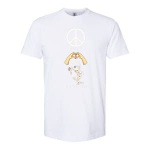 Peace Love Halloween Mummy Hand Heart Peace Sign Costume Gift Softstyle CVC T-Shirt