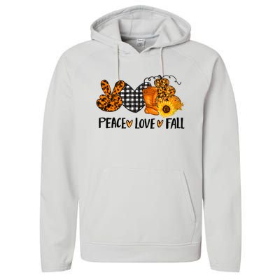 Peace Love Halloween Gift Performance Fleece Hoodie