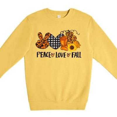 Peace Love Halloween Gift Premium Crewneck Sweatshirt