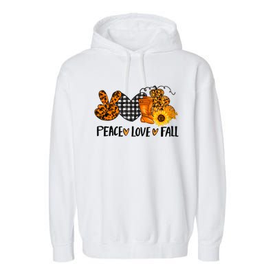 Peace Love Halloween Gift Garment-Dyed Fleece Hoodie