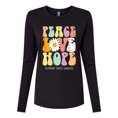 Peace Love Hope Pulmonary Fibrosis Awareness Gift Cute Gift Womens Cotton Relaxed Long Sleeve T-Shirt