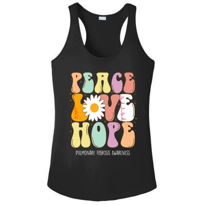 Peace Love Hope Pulmonary Fibrosis Awareness Gift Cute Gift Ladies PosiCharge Competitor Racerback Tank