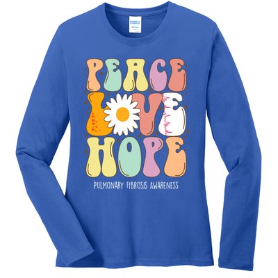 Peace Love Hope Pulmonary Fibrosis Awareness Gift Cute Gift Ladies Long Sleeve Shirt