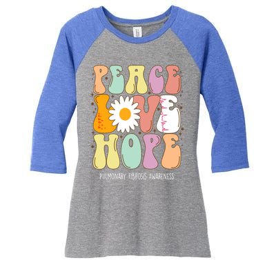 Peace Love Hope Pulmonary Fibrosis Awareness Gift Cute Gift Women's Tri-Blend 3/4-Sleeve Raglan Shirt