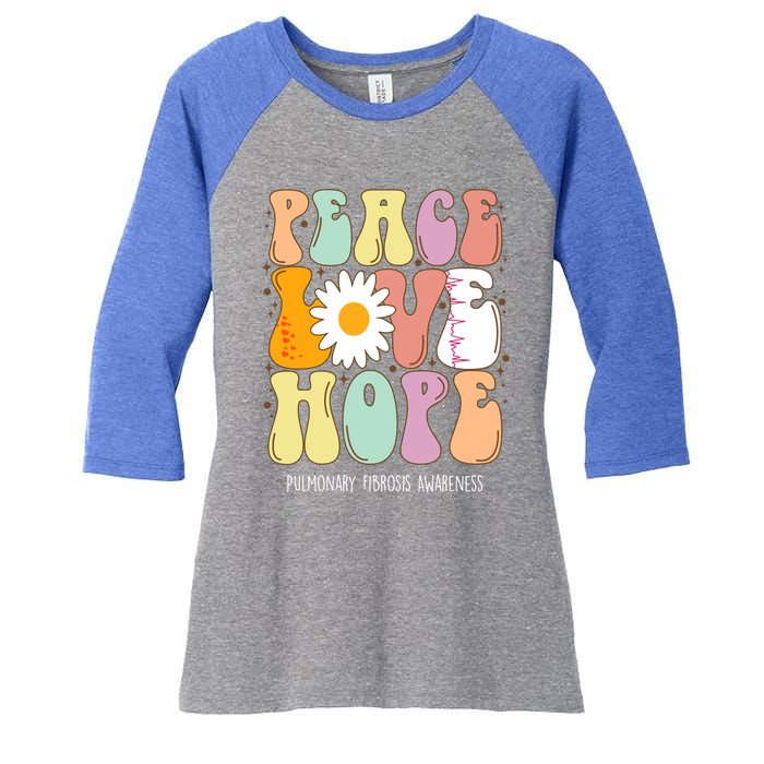 Peace Love Hope Pulmonary Fibrosis Awareness Gift Cute Gift Women's Tri-Blend 3/4-Sleeve Raglan Shirt