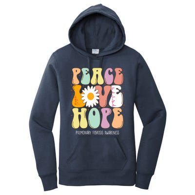 Peace Love Hope Pulmonary Fibrosis Awareness Gift Cute Gift Women's Pullover Hoodie