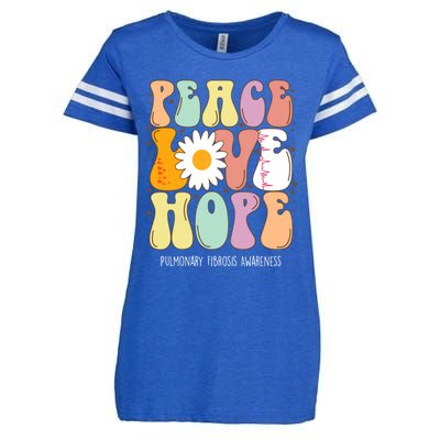 Peace Love Hope Pulmonary Fibrosis Awareness Gift Cute Gift Enza Ladies Jersey Football T-Shirt