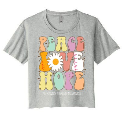 Peace Love Hope Pulmonary Fibrosis Awareness Gift Cute Gift Women's Crop Top Tee