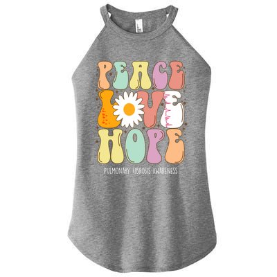 Peace Love Hope Pulmonary Fibrosis Awareness Gift Cute Gift Women's Perfect Tri Rocker Tank