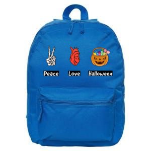 Peace Love Halloween Design Gift 16 in Basic Backpack