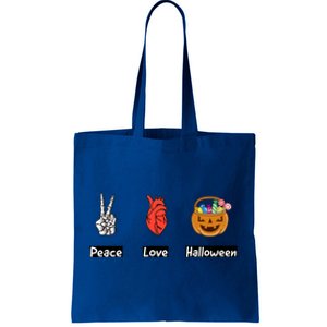 Peace Love Halloween Design Gift Tote Bag