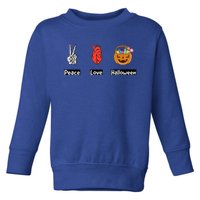 Peace Love Halloween Design Gift Toddler Sweatshirt