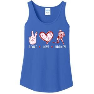 Peace Love Hockey Gift Coach Gift Ladies Essential Tank