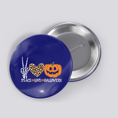Peace Love Halloween Skeleton Hand Pumpkin Leopard Heart Cool Gift Button
