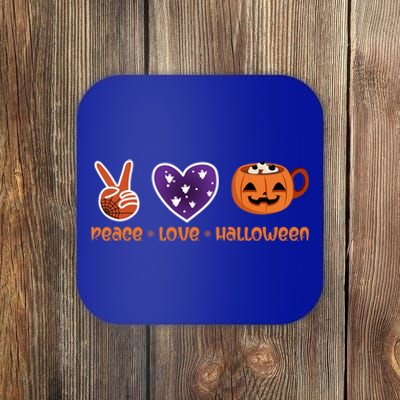 Peace Love Halloween Spirit Spooky Pumpkin Cocoa Tea Cool Gift Coaster