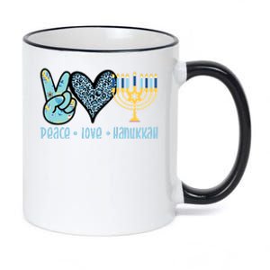 Peace Love Hanukkah 11oz Black Color Changing Mug