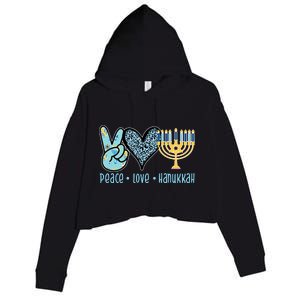 Peace Love Hanukkah Crop Fleece Hoodie