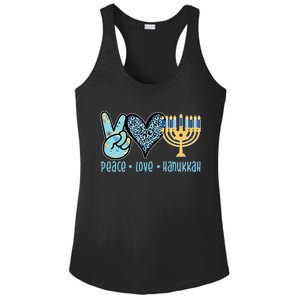 Peace Love Hanukkah Ladies PosiCharge Competitor Racerback Tank