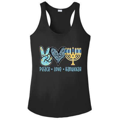Peace Love Hanukkah Ladies PosiCharge Competitor Racerback Tank