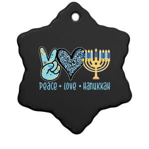 Peace Love Hanukkah Ceramic Star Ornament