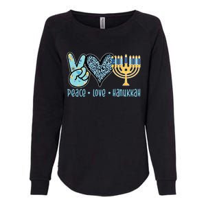 Peace Love Hanukkah Womens California Wash Sweatshirt