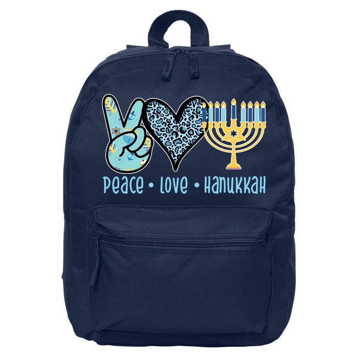 Peace Love Hanukkah 16 in Basic Backpack