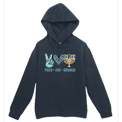 Peace Love Hanukkah Urban Pullover Hoodie