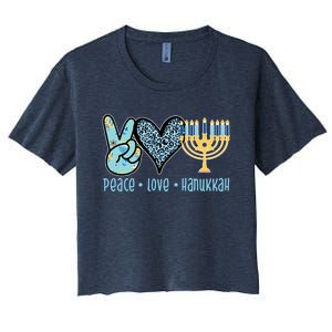 Peace Love Hanukkah Women's Crop Top Tee