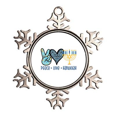 Peace Love Hanukkah Metallic Star Ornament