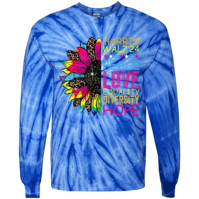 Peace Lgbt Harris Walz Waltz Tie-Dye Long Sleeve Shirt