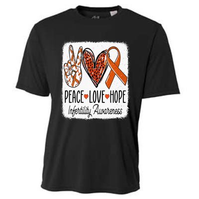 Peace Love Hope Infertility Awareness Orange Ribbon Cooling Performance Crew T-Shirt