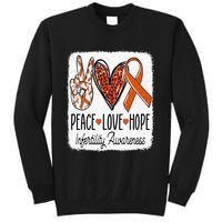 Peace Love Hope Infertility Awareness Orange Ribbon Sweatshirt