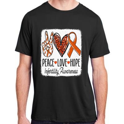 Peace Love Hope Infertility Awareness Orange Ribbon Adult ChromaSoft Performance T-Shirt