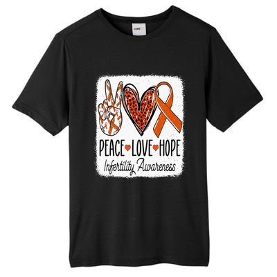 Peace Love Hope Infertility Awareness Orange Ribbon Tall Fusion ChromaSoft Performance T-Shirt