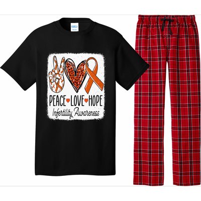 Peace Love Hope Infertility Awareness Orange Ribbon Pajama Set