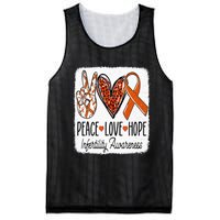 Peace Love Hope Infertility Awareness Orange Ribbon Mesh Reversible Basketball Jersey Tank