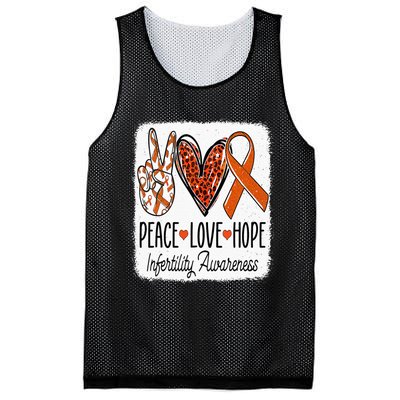 Peace Love Hope Infertility Awareness Orange Ribbon Mesh Reversible Basketball Jersey Tank