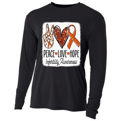 Peace Love Hope Infertility Awareness Orange Ribbon Cooling Performance Long Sleeve Crew