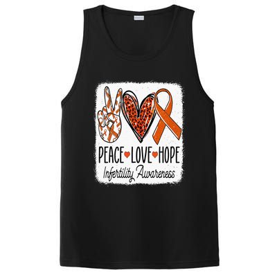 Peace Love Hope Infertility Awareness Orange Ribbon PosiCharge Competitor Tank