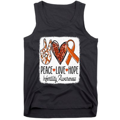 Peace Love Hope Infertility Awareness Orange Ribbon Tank Top