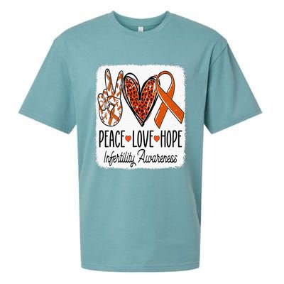 Peace Love Hope Infertility Awareness Orange Ribbon Sueded Cloud Jersey T-Shirt